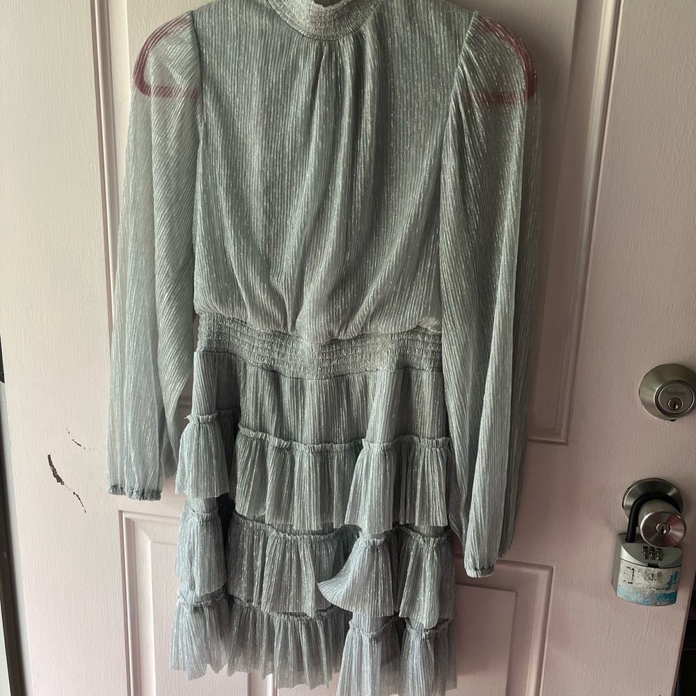 Express Silver Tiered Dress